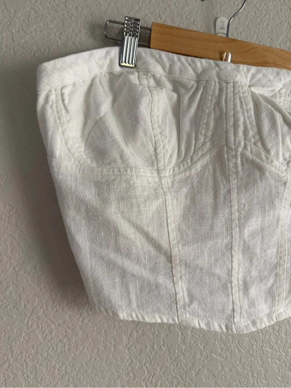 Free People Cream Strapless Corset Crop Top NEW